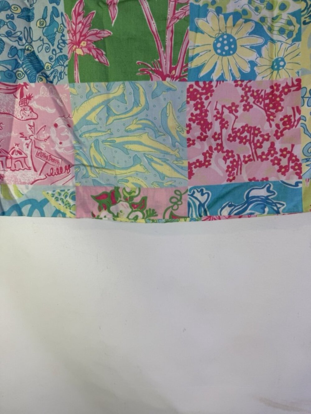 Vintage 90s Lilly Pulitzer Rainbow Patchwork Mini Skirt Vacation Resort - Picture 2 of 7
